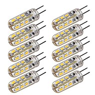 10 pcs G4 1.5 W 24 SMD 3014 100-120 LM Warm White / Cool White T Dimmable Corn Bulbs DC 12 V